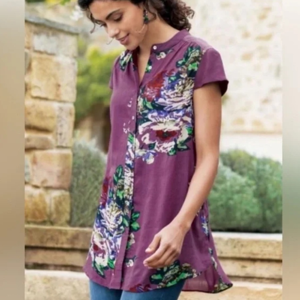 Soft Surroundings Bouquet of Roses Tunic